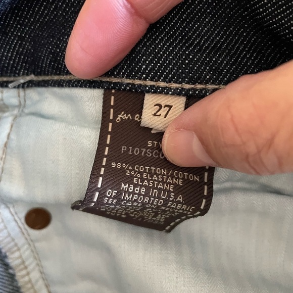 7 For All Mankind Jagger Boot Cut  Jeans size 27 dark blue wash - Picture 8 of 16